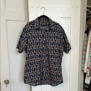 Daniel Cremieux Short Sleeve Colorful Button Down Men Sz L